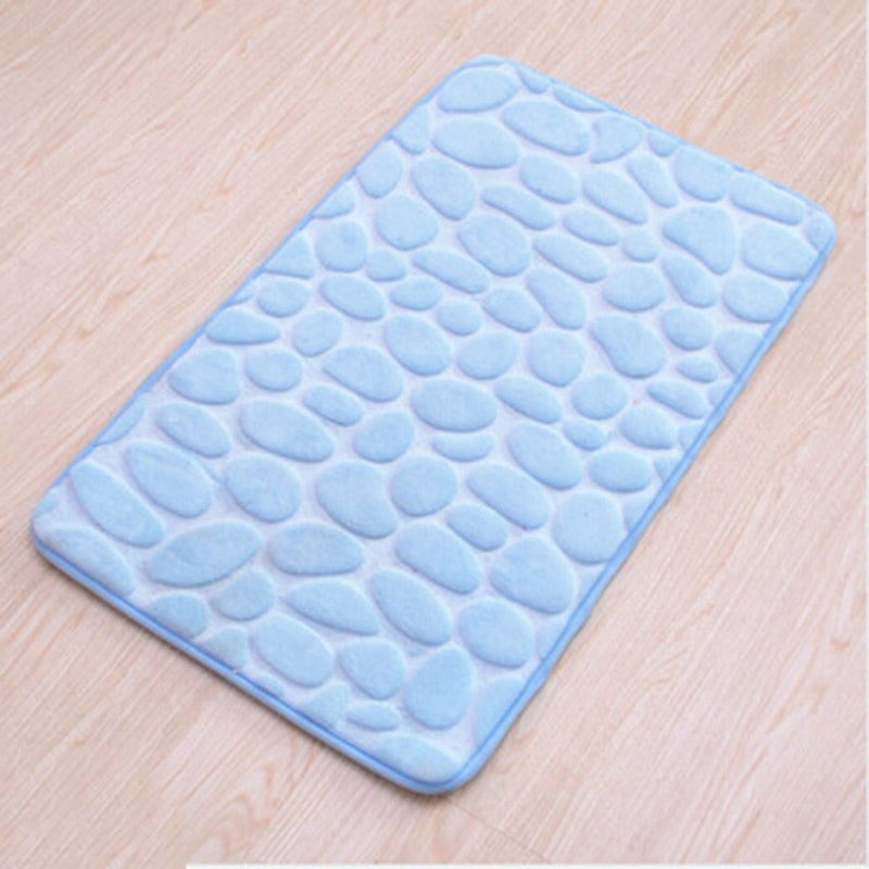 Cobblestone Embossed Bathroom Mat | Non-slip Carpets | Memory Foam Pad
