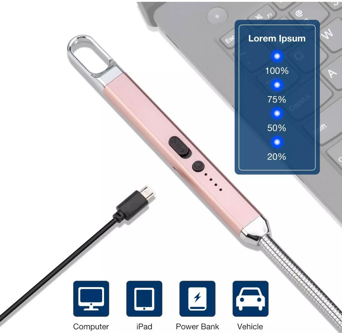 Candle Lighter | BBQ Lighter | USB Rechargeable | Electric Arc Flameless Plasma Lighter